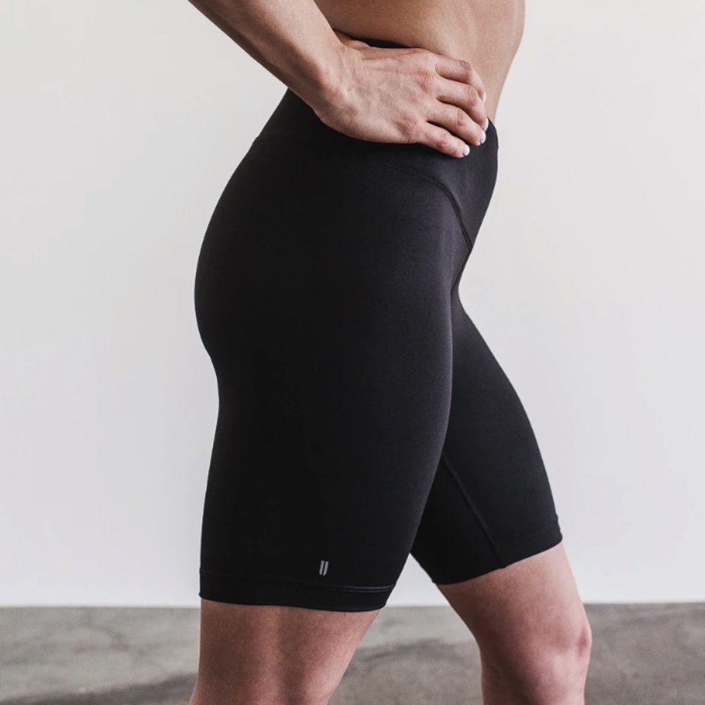 NOBULL High-Rise 8” Biker Style Black Shorts